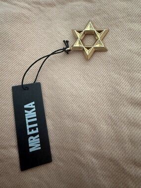 MR Ettika Gold plated Star of David Pendant , nwt